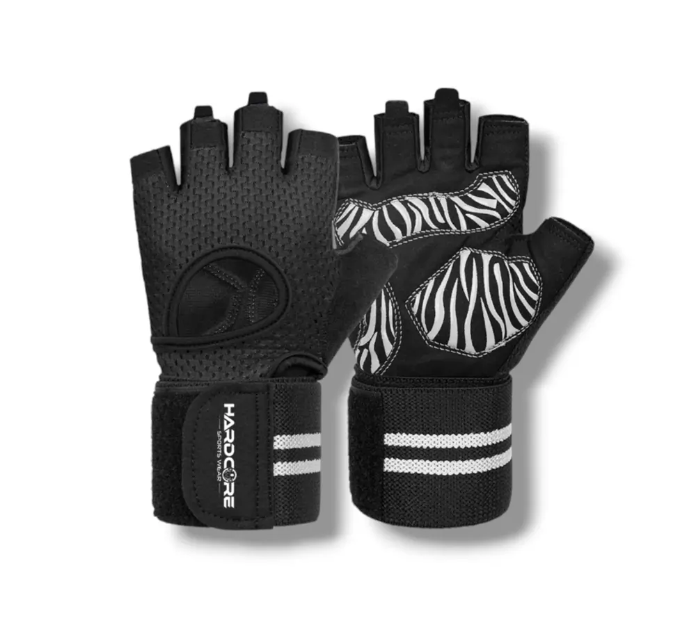 Hardcore Fitness Gloves Zebra
