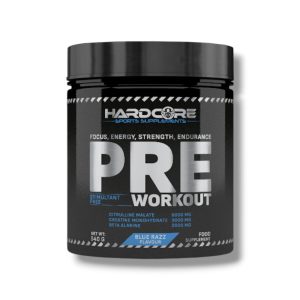 Hardcore Stim Free PRE 540gr 30 servings Blue Raspberry